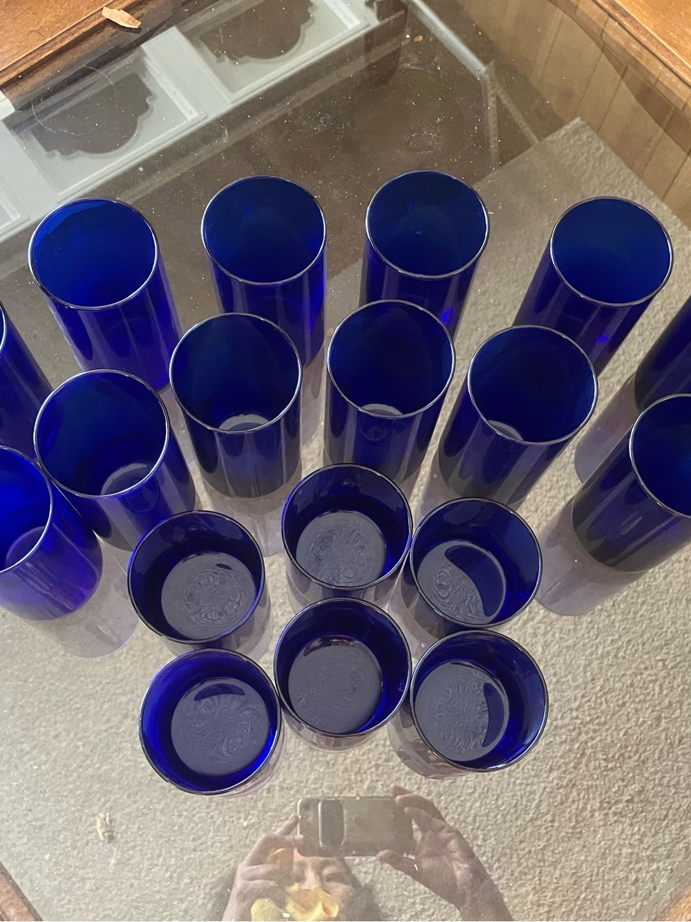 Vintage Libbey Metropolitan Cobalt Blue Glass Tumbler Set (12 - 16 oz, 6 - 8 oz)